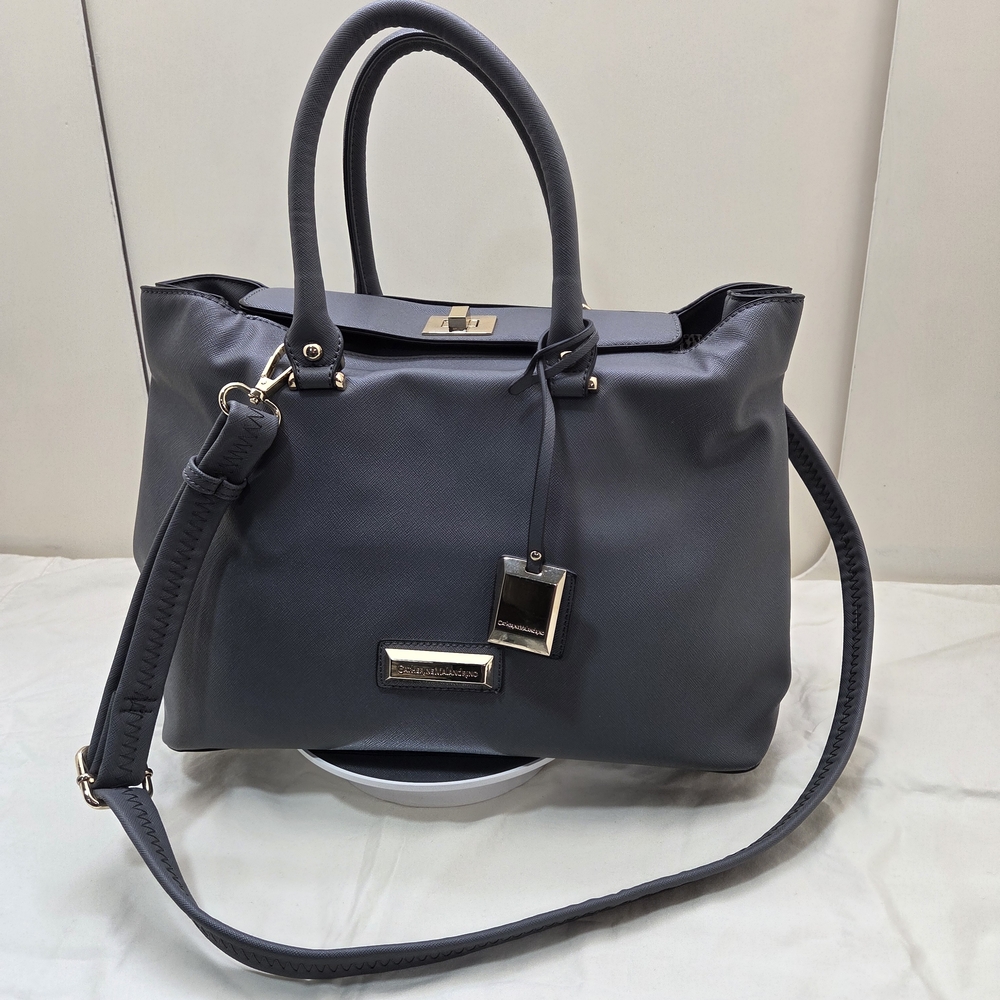 Catherine Malandrino Structured Gray Work Tote Sa… - image 2